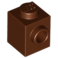 Lego kostka (kostička) 1x1 s nopem na jedné straně, červeno hnědá (4618545, 6062574)